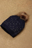 One Friday Navy Blue Knit Solid Cap