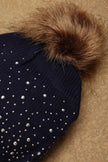 One Friday Navy Blue Knit Solid Cap