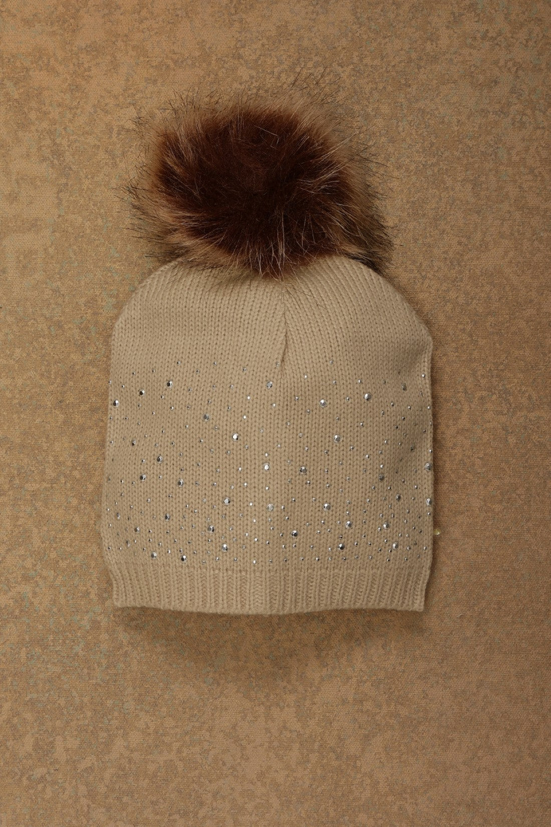 One Friday Beige Knit Solid Cap