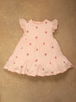 One Friday Baby Girls Peach Floral Print Dress