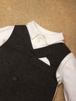 One Friday Baby Boys Navy Blue Solid BodySuit With Waistcoat