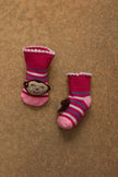 One Friday Pink Knitted Multi Colour Socks