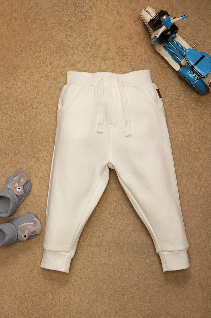 One Friday Baby Boys Off White Solid Trouser