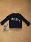 One Friday Baby Boys Navy Blue Solid Sweat Shirt