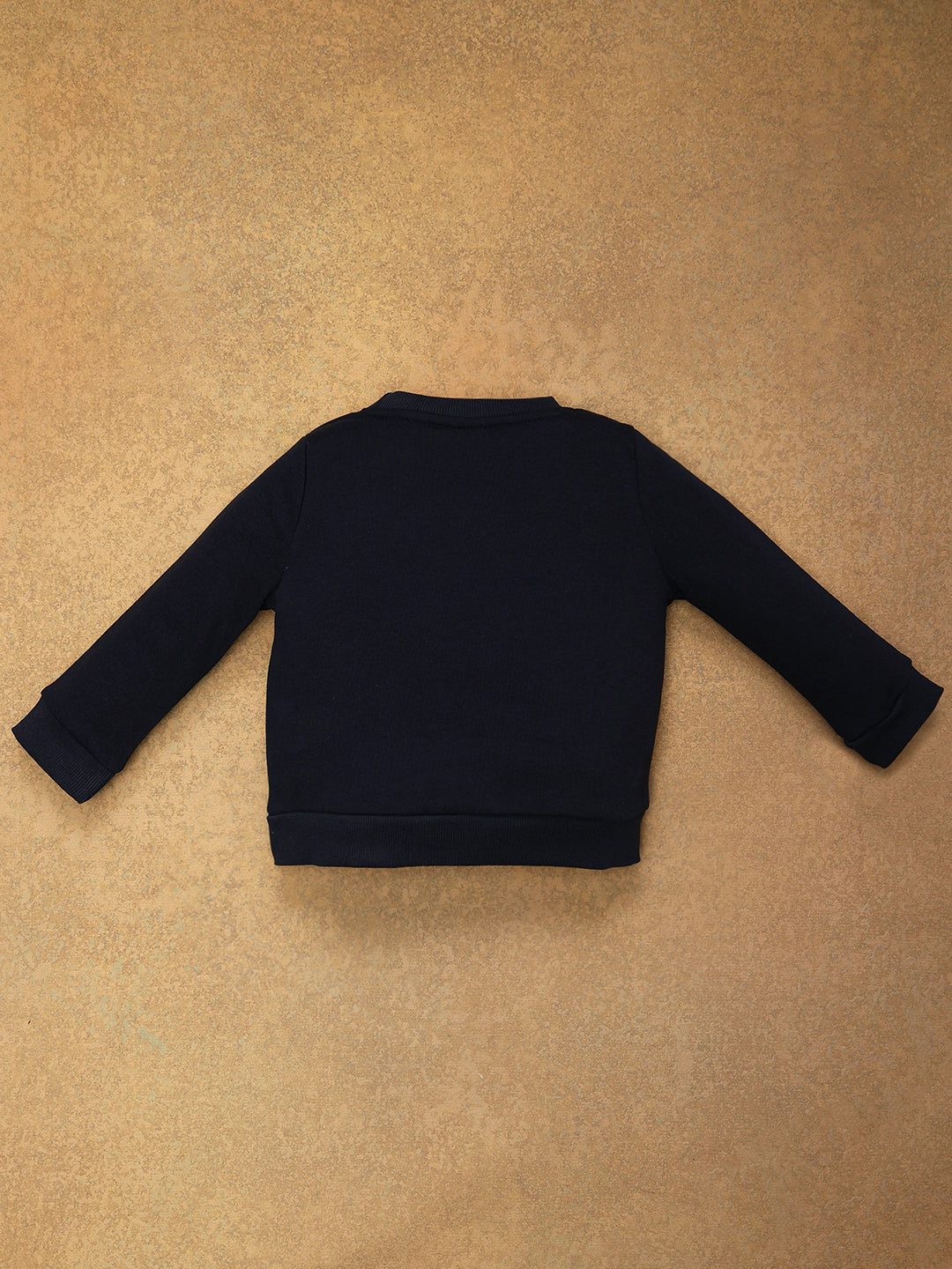 One Friday Baby Boys Navy Blue Solid Sweat Shirt