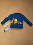 One Friday Baby Boys Blue Solid Sweat Shirt