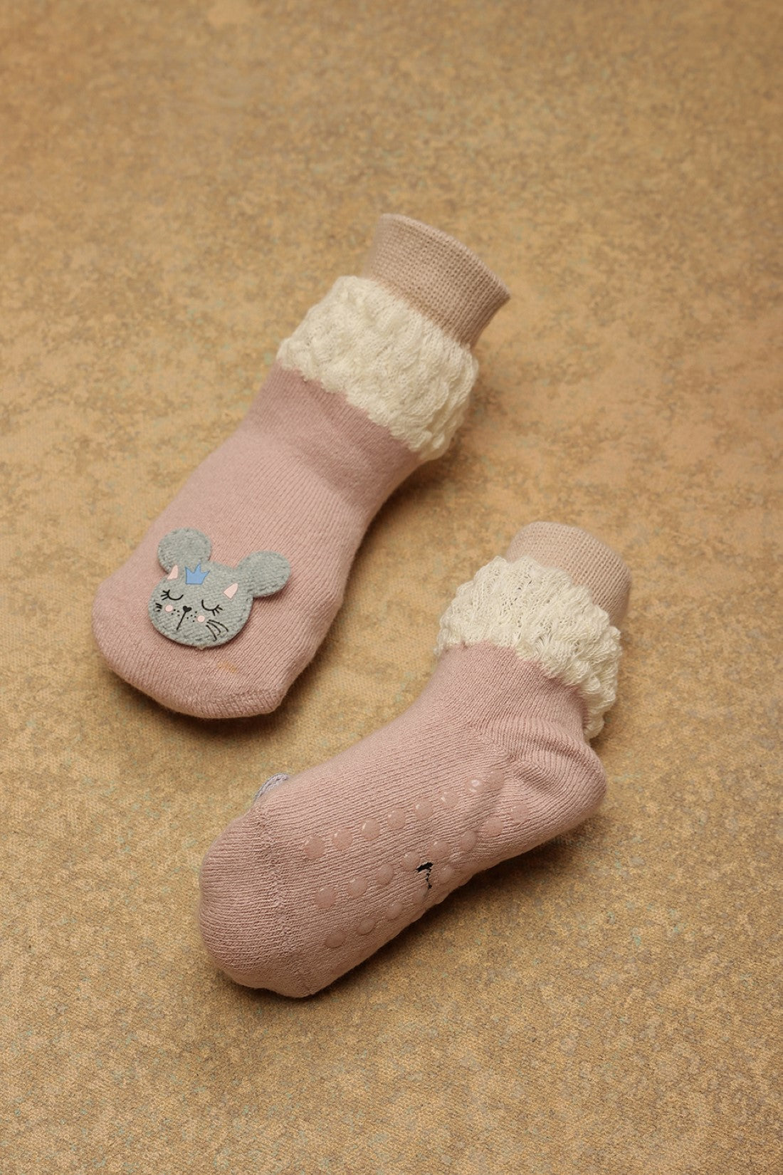 One Friday Nude Knitted Solid Socks