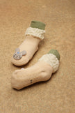 One Friday Beige Knitted Solid Socks