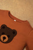 One Friday Baby Boys Orange Teddy Embroidered Sweat Shirt