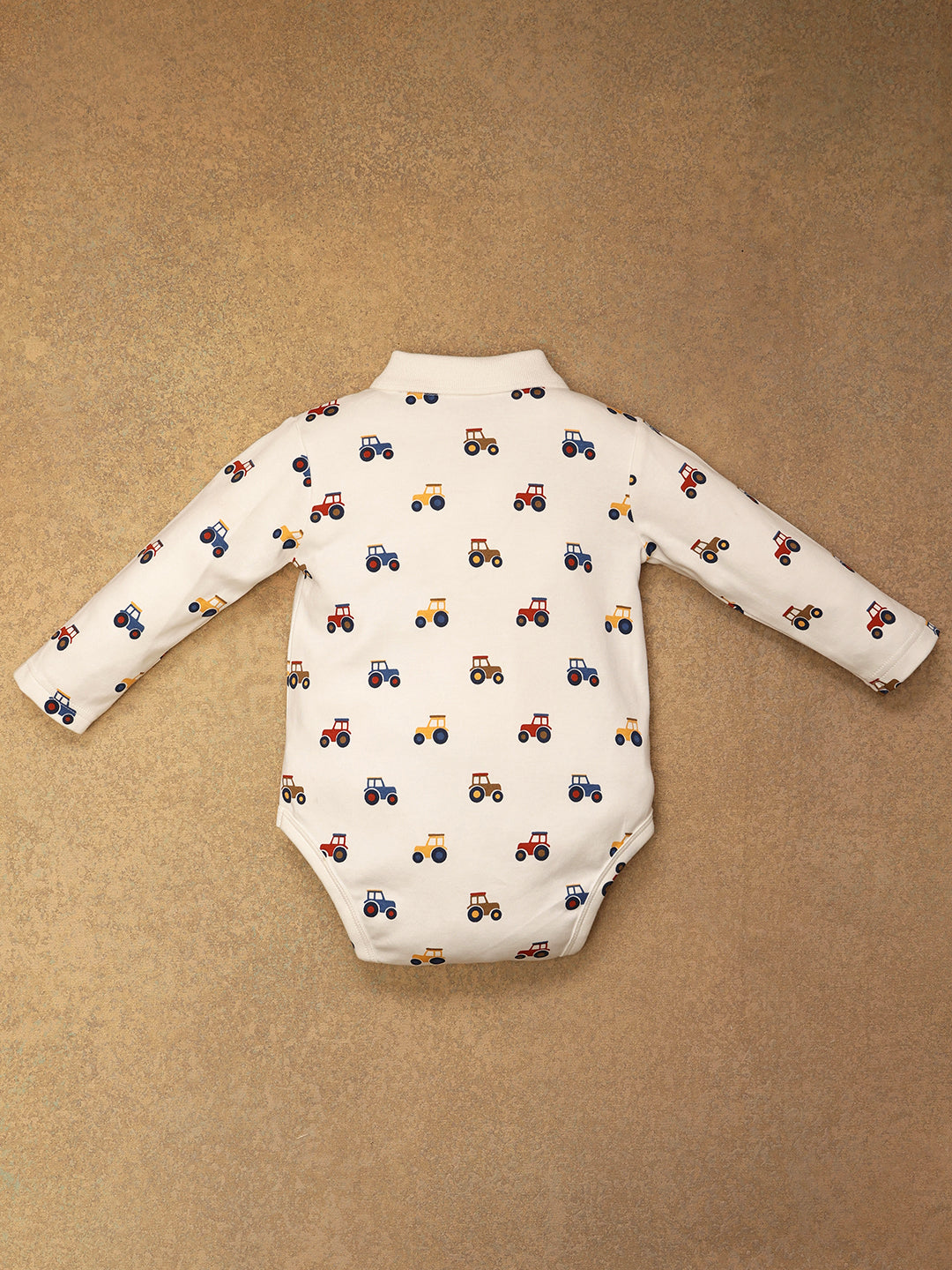 One Friday Baby Boys White Vehicle Print BodySuit