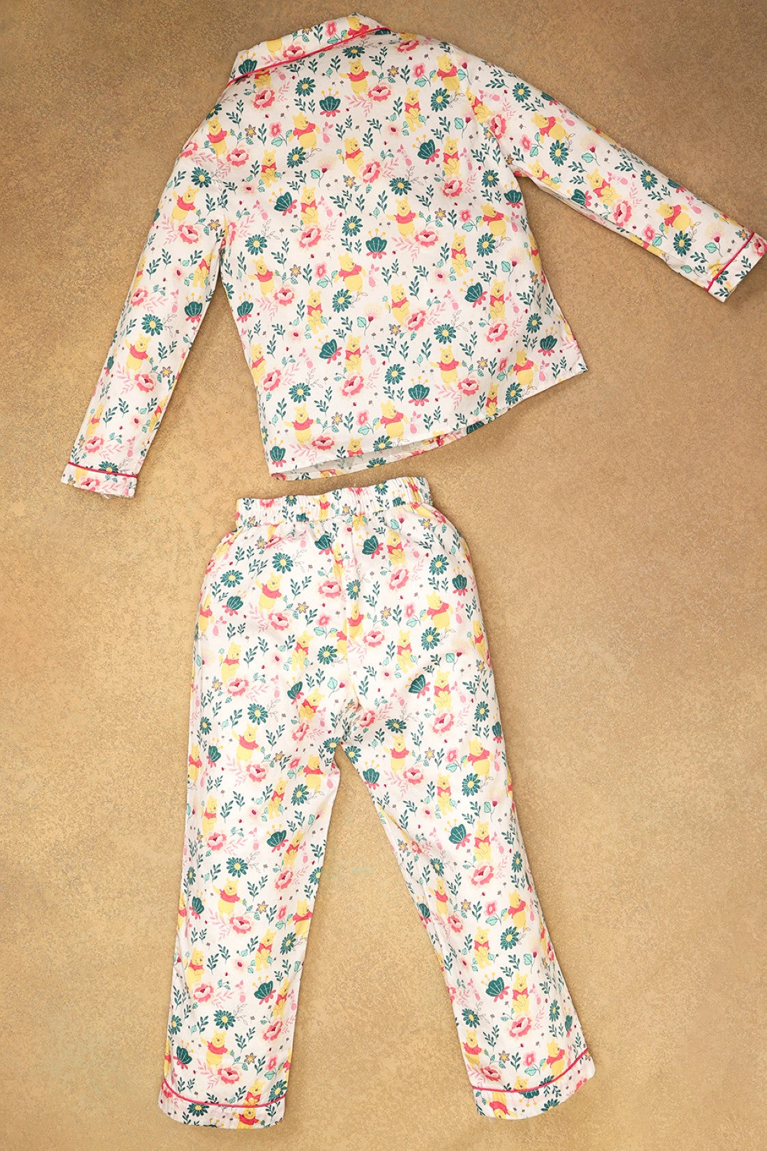 One Friday Kids Girls Off White Winnie The Pooh Night Suit