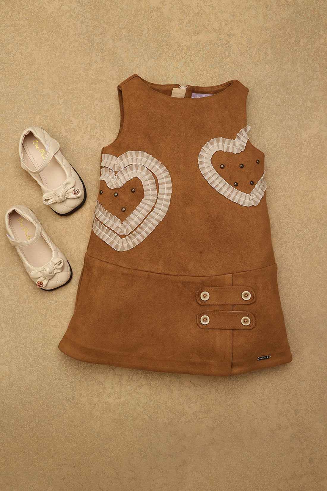 One Friday Kids Girls Coffee Solid Dress