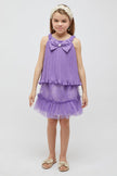 One Friday Girls Purple Pleated Sleeveless Top - One Friday World