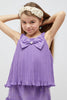 One Friday Girls Purple Pleated Sleeveless Top - One Friday World