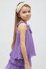 One Friday Girls Purple Pleated Sleeveless Top - One Friday World