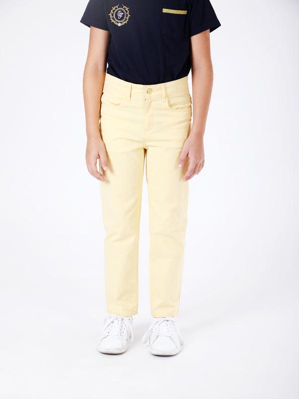 One Friday Yellow Solid Trouser - One Friday World