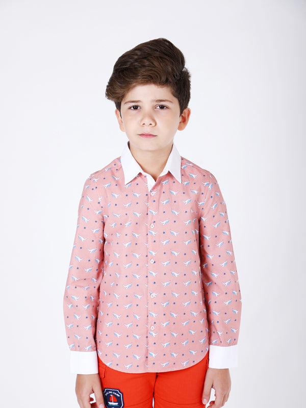 One Friday Pink Fish Print Shirt - One Friday World