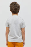 One Friday Baby Boys Grey Texture T-Shirt with Fun Prints - One Friday World