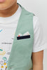 One Friday Kids Boys Green Cotton Waistcoat - One Friday World