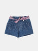 One Friday Blue Denim Sequin Shorts - One Friday World