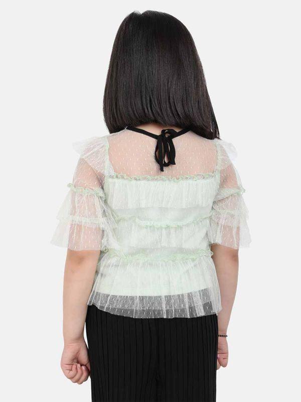 One Friday Mint Frill Top - One Friday World