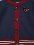 Navy Blue Brooch Jacket - One Friday World