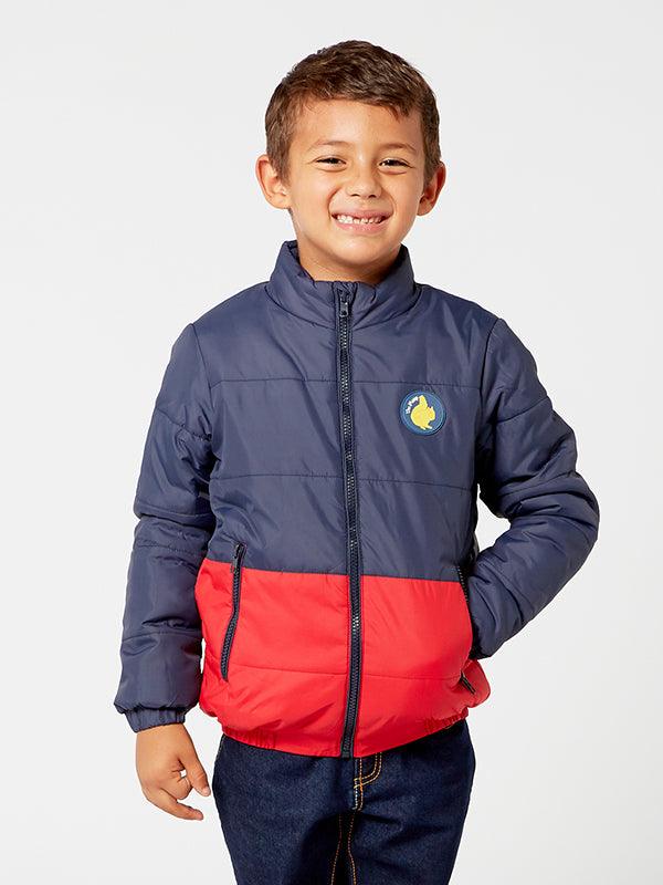 Navy Blue And red Puffer Jacket - One Friday World