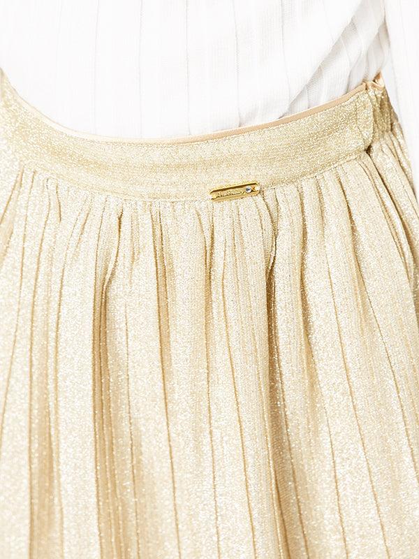 One Friday Gold Solid Skirt - One Friday World