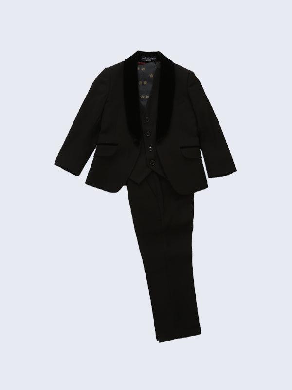 One Friday Black 3 Piece Solid Suit - One Friday World