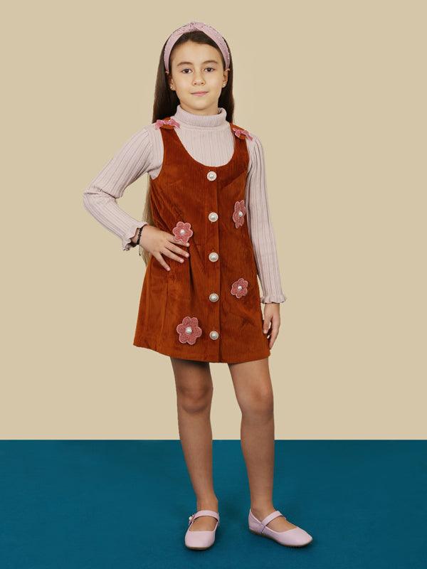 One Friday Brown Sleeveless Corduroy Dress - One Friday World